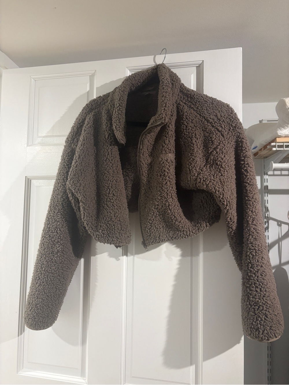 SKIMS Cropped Teddy Jacket - Brown